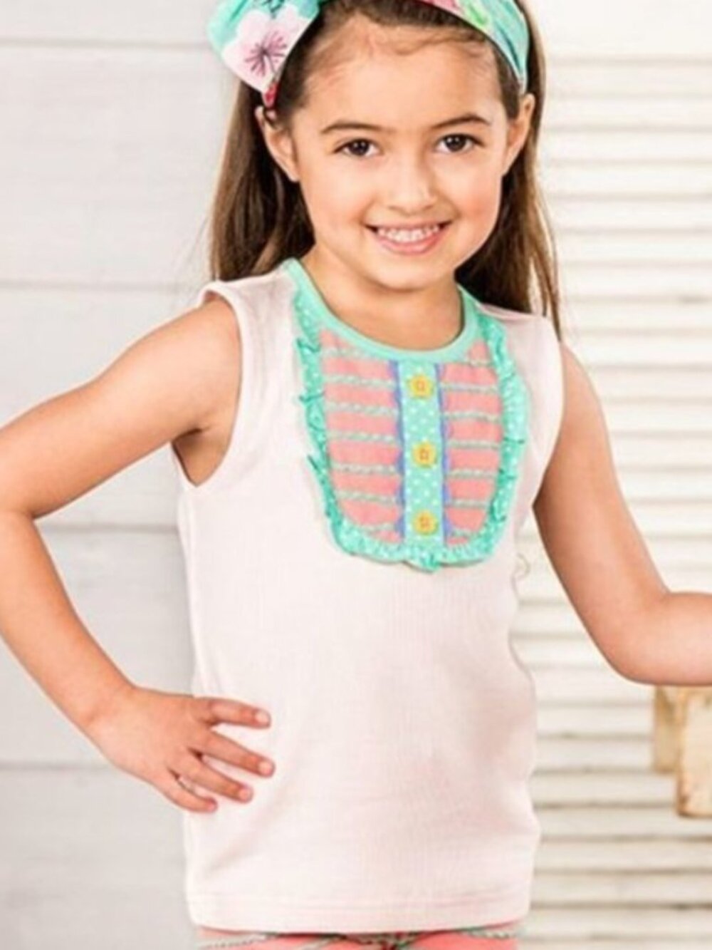 Matilda Jane | NWOT Cats Cradle Ribbed Ruffle Button Bib Cookie Tank Top Shirt